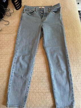 Levi's Light Blue High-Rise Button-Fly Ankle Jeans
